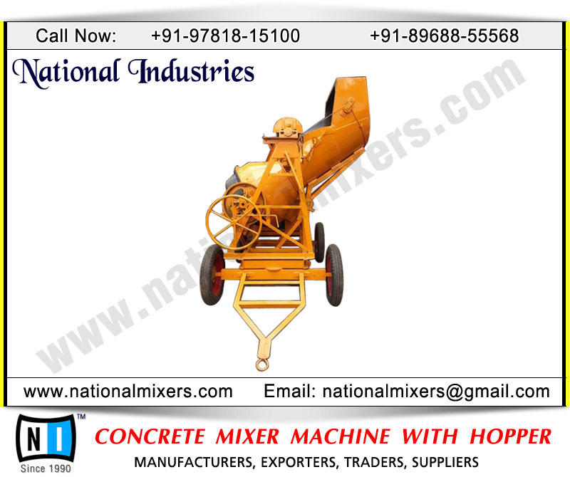 concrete mixer machine with hopper