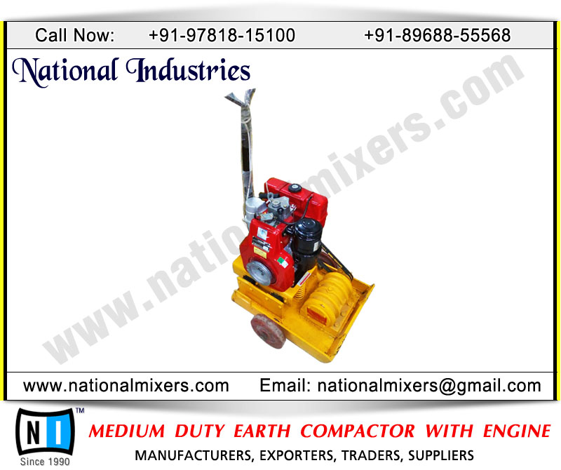 medium duty earth compactor with engine